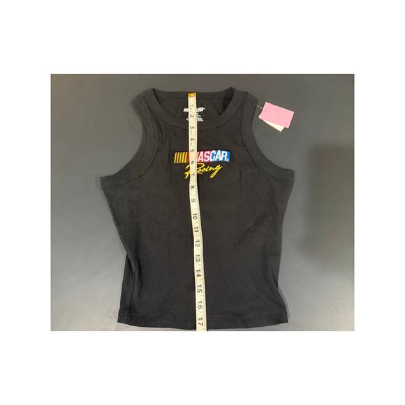 New! NASCAR ribbed black tank size XS embroidered race fan women's Logo Racing - Picture 5 of 5